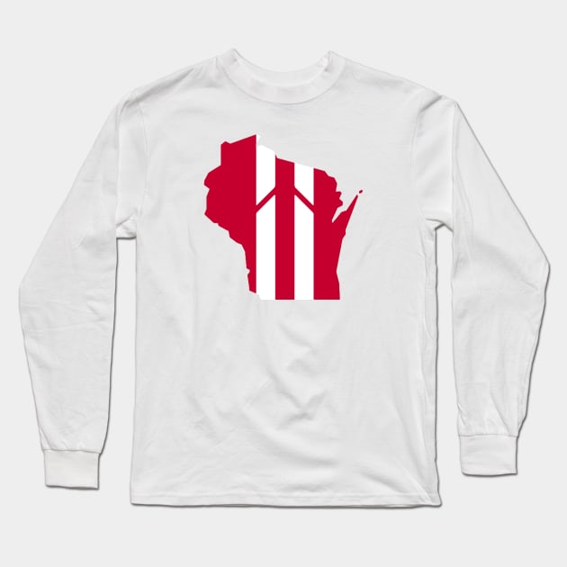 Wisconsin Stripe Long Sleeve T-Shirt by StadiumSquad